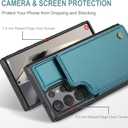 Vinich for Samsung Galaxy S25 Ultra Wallet Case with Card Holder, RFID Blocking Credit Slots Kickstand Shockproof Phone Cover Fit for Galaxy S25 Ultra 6.9" Bluish Green