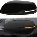 Driver Side Left Mirror Cap Fit for Honda CR-V CRV 2017-2022 Replacement for 76201T1W-A01ZF 76201T1WA01ZF Clip-On Rearview Cover Paint to Match with Turn Signal Light (Glossy Black)