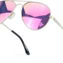 SIPHEW Womens Aviator Polarized Sunglasses - Oversized Mirrored Double Bridge Sunglasses w UV Protection for Women/Men