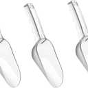 3PCS Clear Plastic Ice Scoop, 12 ounces Alec Ice Scoop, Kitchen Scoop for Ice Bucket Ice, Popcorn, Coffee Beans, Flour (12 oz.)
