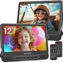 WONNIE 12" Dual Car DVD Players Portable DVD Players for Car Headrest Play the Same or Two Different Movies with 5-Hour Rechargeable Battery, Mounting Brackets, All Regions, Support USB/Sync TV