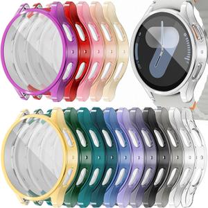 [16 Pack] RICHONE Compatible with Samsung Galaxy Watch 7 44mm Screen Protector Cases, Soft TPU Protective Face Cover Bumper Accessories for Galaxy Watch7 44MM (16 Colors, Galaxy Watch7 44 mm)