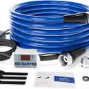 15 FT Heated Water Hose for RV, Heated RV Freshwater Hoses with Fittings, -45  Antifreeze Drinking Water Pipe, Automatic temperature shut-off for electrically heated Garden hoses, RV Accessories