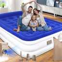 Air Mattress Pillow Rest, Queen Air Mattress with Built in Pump, 18'' Comfort Blow up Mattress, Inflatable Mattress, Portable Air Bed, Waterproof Inflatable Bed for Home, Camping, 500 lbs Max