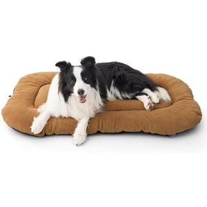 Bedsure Washable Dog Crate Pad for Extra Large Dogs, Anti-Slip Puppy Kennel Dog Bed for Crate - Ultra Soft Fleece Flat Thin Pet Mat (Not Chew Proof), Brown XL 41"x27"