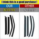 Rain Guards for Honda Civic 2016-2021 Sedan, Tape-on Side Window Deflectors, Window Visors for Cars, 4 pcs