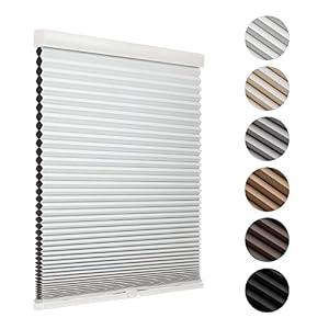 MYshade Cordless Blackout Cellular Shades for Windows, Honeycomb Window Shades with Thermal Insulation, Child & Pet Safe Room Darkening Shade, Easy Install,45" W x 48" H, White