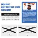 2 x Knee Brace Patellar Tendon Support Strap for Women, Knee Pain Relief Adjustable Neoprene Knee Strap for Fitness, Excercise (Black, Large)