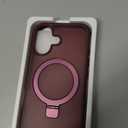 Magnetic Compatible with iPhone 16 Plus Case with Stand [Military Grade Drop Tested][Compatible with Magnet] Ring Translucent Slim Hard Back Soft Edge, Red