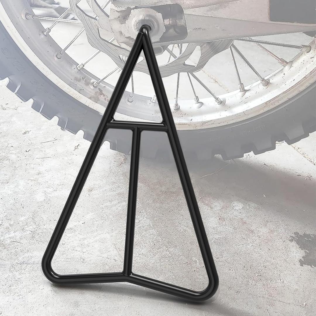 Dirt Bike Triangle Stand, Motorcycle Rear Wheel Paddock Stand, T-shaped Central Support, Solid Steel Structure for 80-500cc Supermoto Motocross Enduro Pit Bike