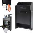 Wall-Mount Work Station Storage Cabinet for Enclosed Trailers, Race Trailer Cabinets, Flip-Out Work Tray, with Paper Towel Rack, Fit for Enclosed Race Trailer, Shop, Garage Storage, 4"D x 14"W x 20"H
