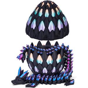 TBOLINE 3D Printed Dragon Eggs Easter Basket Stuffers,Easter Dragons Egg Hunt Supplies,Prefilled Easter Eggs with Toys for Kids Easter Gift Ideas (Colorful)