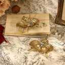NIKKY HOME Vintage Gold Ring Holder Jewelry Dish Set of 2, Small Trinket Display Decorative Metal Tray Classy Birthday Gifts for Women