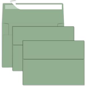 2 x 5x7 Envelopes For Invitation,A7 Envelope sage green,50 pack 5x7 card Envelopes Self Seal,for weddings, greeting cards,baby shower,photos,birthday