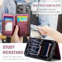 Vinich for iPhone 17 Pro Max Wallet Case with Card Holder, RFID Blocking Credit Slots Kickstand Shockproof Phone Cover Fit for iPhone 17 Pro Max 6.9" Wine Red