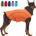 EMUST Dog Jackets for Winter, Cold Weather Coats for Dogs, Soft Winter Jackets for Medium Large Dogs, Orange, L