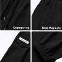 JEMLDL Mens Cargo Joggers Pants Elastic Waist Drawstring with Flap Pockets Techwear Pants for Men (Black, L)