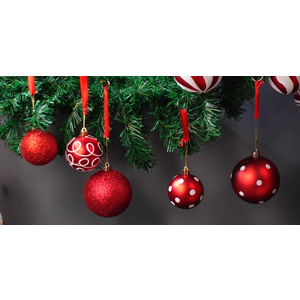 Suncalla 47 Pcs Christmas Chandelier Decor Set with 9 ft Garland Greenery with 280 Branches 21 Pcs Christmas Balls Ornaments Ribbons for Xmas Fireplace Staircase Indoor Outdoor Decor (Vivid)