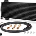 Low Pressure Drop Transmission Oil Cooler LPD47391 4739 40,000 GVW with Mounting Hardware (Black)