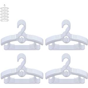 Baby Hangers 20 Pieces 11-14 Retractable Non-Slip Adjustable Multifunctional Children's Hanger, Children Coat Hanger for Clothes, Toddler Kids Child (White)