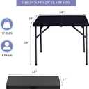 34" Square Folding Card Table, Fold in Half Heavy Duty Portable Table with Removable Legs and Carrying Handle, White | HDPE Top for Indoor Outdoor Camping,Picnic,Party,Kitchen