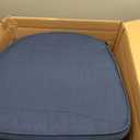 Sunbrella Round Corner Seat Cushions, 17" x 16" x 2", Set of 4, Indoor Outdoor Water Repellent Universal Chair Pads with Ties for Patio Furniture, Garden Dining Chairs, Specrtum Indigo