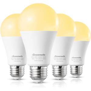 DEWENWILS 4-Pack A19 LED Light Bulb, 1500LM, 3000K Soft Warm Light Bulb, Energy Saving 14W(100W Equivalent) LED Bulb, E26 Medium Screw Base, Non-Dimmable, UL Listed