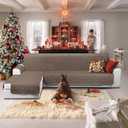 TAOCOCO Waterproof Sectional Sofa Covers 3pcs L Shaped Couch Covers Reversible Chaise Lounge Slipcover Pet Covers for Sectional Sofa L Shape Furniture Protector with Elastic Straps(X-Large, Taupe)