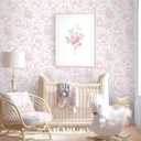 2 x Guvana Floral Peel and Stick Wallpaper Boho Contact Paper Pink and White Wall Paper Modern Removable Wallpaper for Bedroom Bathroom Nursery Mural Self Adhesive Waterproof Vinyl Roll 17.3in78.7in