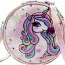 2 x Little Girls Crossbody Purse Mini Cute Unicorn Princess Shoulder Message Bag Sequin Coin Purse