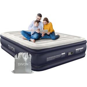 Air Mattress Queen With Built In Pump,18''Raised Blow Up Mattress 2 Mins Self-Inflation/Deflation,Upgraded Thicker Inflatable MattressAir Bed with Storage Bag for Guests,HomeCamping660 lbs Max (Grey)