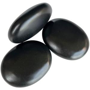 MINGJISHIYE Hot Stone Massage, 3 Piece Set Large Oval Hot Stone 3.58x2.78x1.19 inches, Basalt Home spa, Relaxation, Massage Treatment (3PCS)