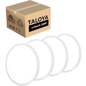 TALOYA 4 Pack of Flush Mount Ceiling Light 12 Inch (3000K/3500K/4000K/5000K/6500K), Super Slim Led Light Fixture for Closet Dining Room Garage Hallway Kitchen Laundry (White)