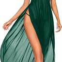Avidlove Sexy Lingerie For Women Lace Babydoll Sexy Mesh Nightdress With Thong Side Split Lace Nightgown (Small, Lake Green)