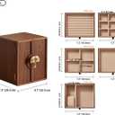 Wooden Jewelry Box 5 Layer Black Walnut Large Jewelry Organizer with Brass Handle for Necklaces Rings Earrings Watches Storage, Ideal Gift (7.9x8.7x10.0inches)