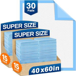 Bed Pads Disposable 40"X60" Super Absorbent Pee Pads, Oversized Underpads for Adults, Elderly, Pets [150x200CM, 15pcs]