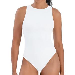 Sunzel Women's Tummy Control Bodysuit, Sleeveless Sexy Tank Tops Sharp Leotard Shapewear Clothing Size XS