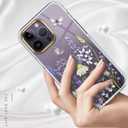luolnh Compatible with iPhone 14 Pro Max Case with Flowers,for Girly Women,Shockproof Clear Floral Pattern Hard Back Cover for iPhone 14 Pro Max 6.7 inch 2022(Blue Purple wildflower)