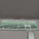 FOPETT Wireless Keyboard and Mouse Combo  2.4G FullSized Cute Colorful Mouse and Keyboard with 104 Round Keys Retro Typewriter Keyboard for Laptop/Windows/PC  Green Gradient