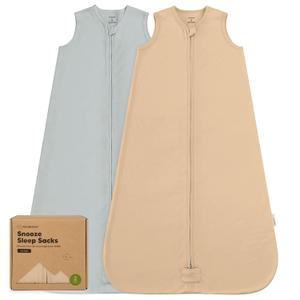 2-Pack Baby Sleep Sacks, Zipper Wearable Blanket - 0.5TOG Organic Cotton, Lightweight,Soft Cozy Toddler Sleeping Sack 12-24 months,Easy to Wear Large Newborn Transition Swaddles Sleepsacks (Toasty, L)