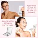 Qunclay 12 Pcs Mini Compact Mirrors Bulk Inspirational Appreciation Mirror Gifts Portable Square Pocket Mirrors for Women Mother's Day Coworker Church Party Favors(White, Never Forget)