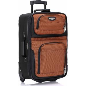 Travel Select Amsterdam 21-Inch Softside Expandable Carry-On Luggage, Lightweight 2-Wheel Upright, Expandable, TSA Lock, Orange
