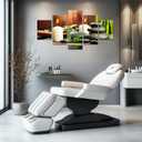 Spa Wall Art Zen Pictures Wall Decor Relaxing Art Canvas Print Massage Stones and Bamboo Poster Painting Framed Spa Salon Bathroom Decoration 5 Pieces Ready to Hang(60''Wx32''H)