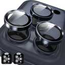 YWXTW Camera Lens Protector for iPhone 17 Pro/iPhone 17 Pro Max, [1 Step Installation Tray] Tempered Glass Screen Protector Metal Individual Camera Cover Accessories Case Friendly (Deep Blue-2Pack)