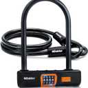 NDakter Bike Locks Heavy Duty Anti Theft, Combo Bike U Lock, 4-Digit Resettable Combination Bicycle Lock, Large U Shaped Ebike Lock with 5Ft Steel Cable for Electric Bike, Escooter, Motorcycle,Door