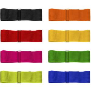 8 Colors 3 Legged Race Bands, Three Legged Race Durable Firm Elastic Tie Rope Colorful 3 Leg Race Band for Party Game Outdoor Fun