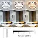 7.8" Crystal Chandelier Modern LED Mini Flush Mount Ceiling Light Fixtures Dimmable with Remote K9 Crystal Round Small Chandeliers for Hallway Bedroom Kitchen