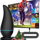 2025 TV Antenna Signal Enhance with 1000+ Miles Range Supports 1080p 4K for HDTV Cable, Smart TV, Older TVs, 18ft HDTV Cable for Free Channel