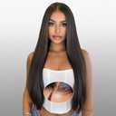 Glueless Wigs Human Hair Pre Plucked Pre Cut 6x4 Straight Lace Front Wigs Human Hair 20 Inch Hd Lace Front Closure Wigs for Women 180% Density Wear and Go Glueless Wig Ready to Wear Natural Black
