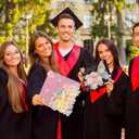 TERAYVIX Graduation Cap Decorations kit Graduation Cap Topper Blank, 6 Pcs Glitter Cardstock with Self-Adhesive for DIY Grad Cap Decorations